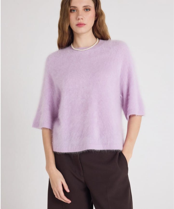 OEM lavender oversized knit sweater supplier