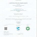 Global Organic Textile Standard (GOTS) 5.0 compliance certificate for Consinee Group, certified by Control Union Certifications