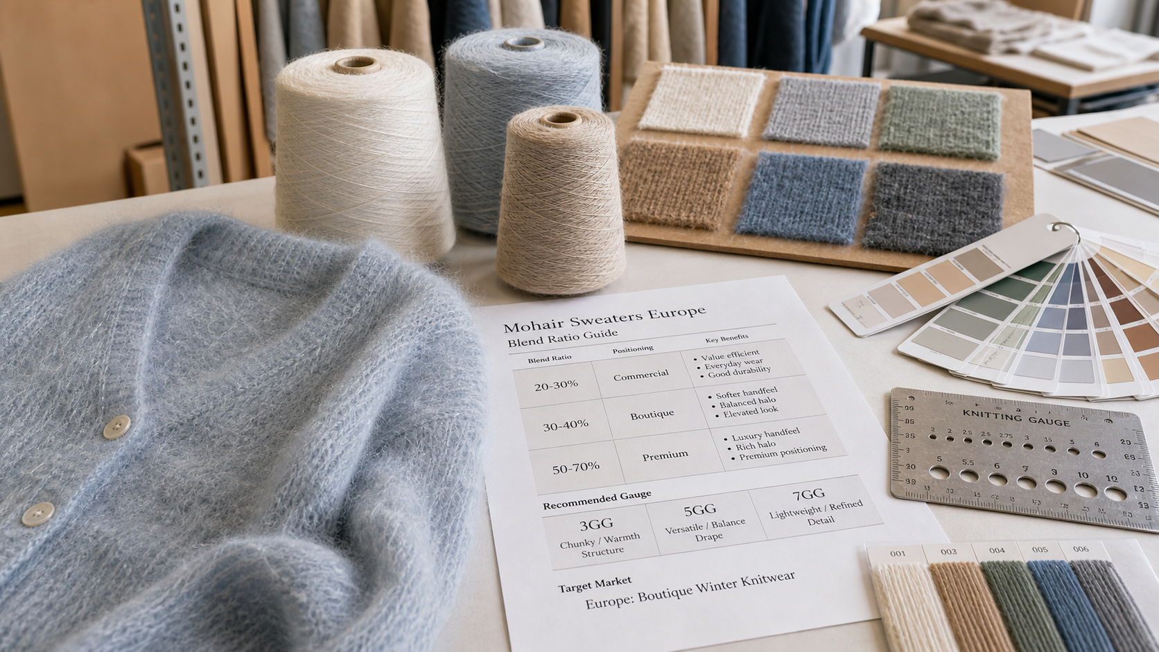 Mohair Sweaters Europe: Ratios, Gauges & Supplier Guide